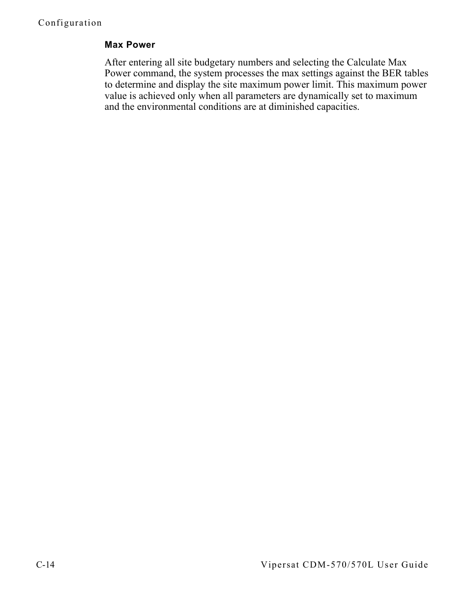 Max power, Max power . . . . . . . . . . . . . c-14 | Comtech EF Data CDM-570/570L Vipersat User Manual | Page 166 / 192