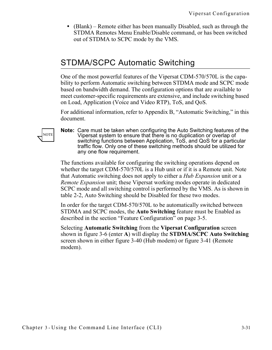 Stdma/scpc automatic switching, Stdma/scpc automatic switching -31, Ection “stdma/scpc automatic switch | Comtech EF Data CDM-570/570L Vipersat User Manual | Page 67 / 192