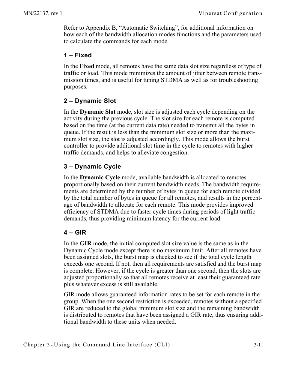 1 – fixed, 2 – dynamic slot, 3 – dynamic cycle | 4 – gir | Comtech EF Data CDD-56X Series Vipersat User Manual | Page 45 / 176