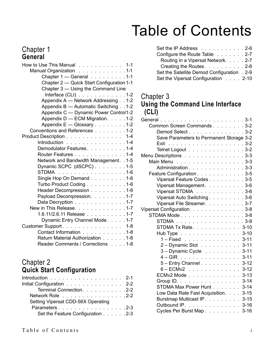 Comtech EF Data CDD-56X Series Vipersat User Manual | Page 7 / 176
