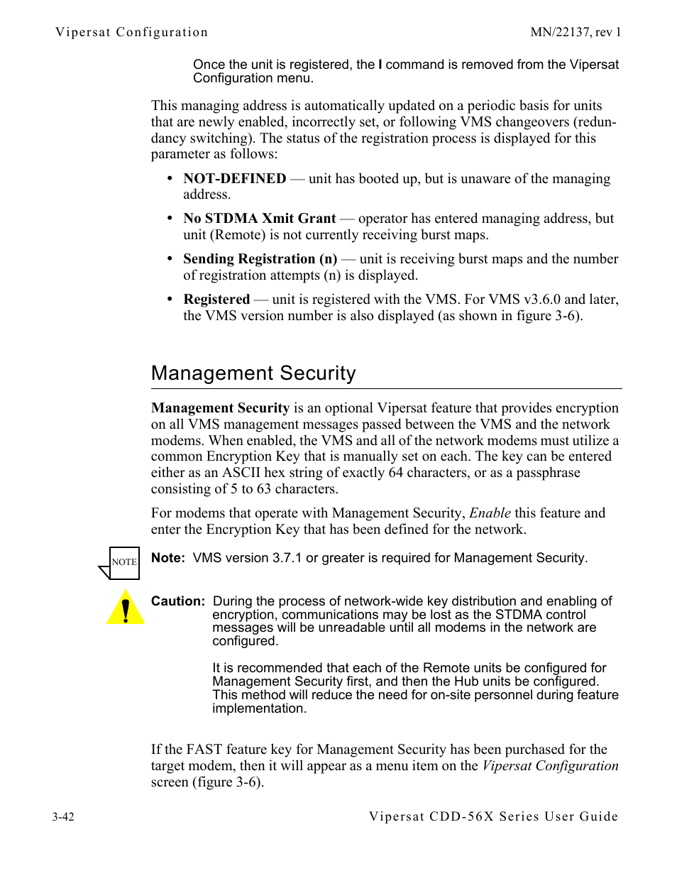 Management security, Management security -42 | Comtech EF Data CDD-56X Series Vipersat User Manual | Page 76 / 176