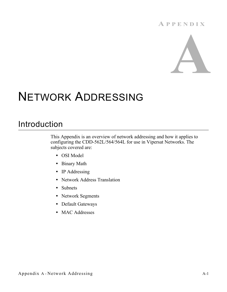 Network addressing, Introduction, Etwork | Ddressing | Comtech EF Data CDD-56X Series Vipersat User Manual | Page 89 / 176