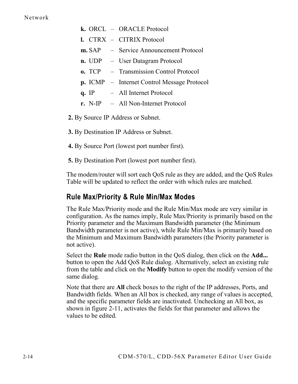 Rule max/priority & rule min/max modes | Comtech EF Data CDM-570/L Vipersat Parameter Editor User Manual | Page 30 / 96