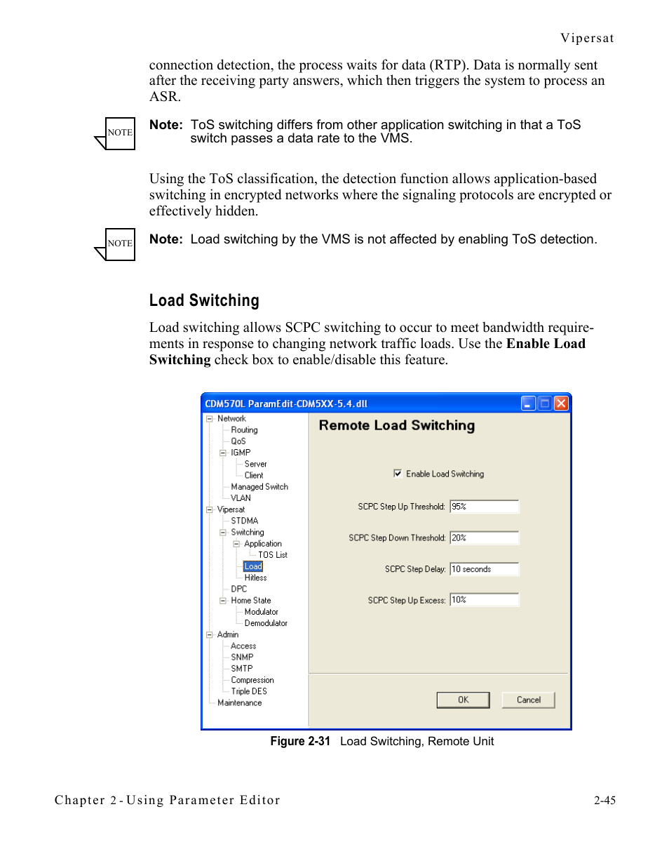 Load switching, Load switching -45, Figure 2-31 load switching, remote unit -45 | Comtech EF Data CDM-570/L Vipersat Parameter Editor User Manual | Page 61 / 96