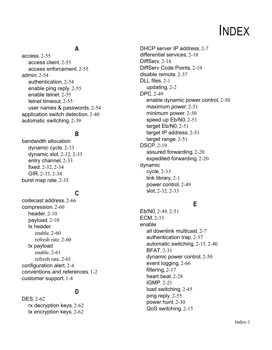 Index, Ndex | Comtech EF Data CDM-570/L Vipersat Parameter Editor User Manual | Page 93 / 96