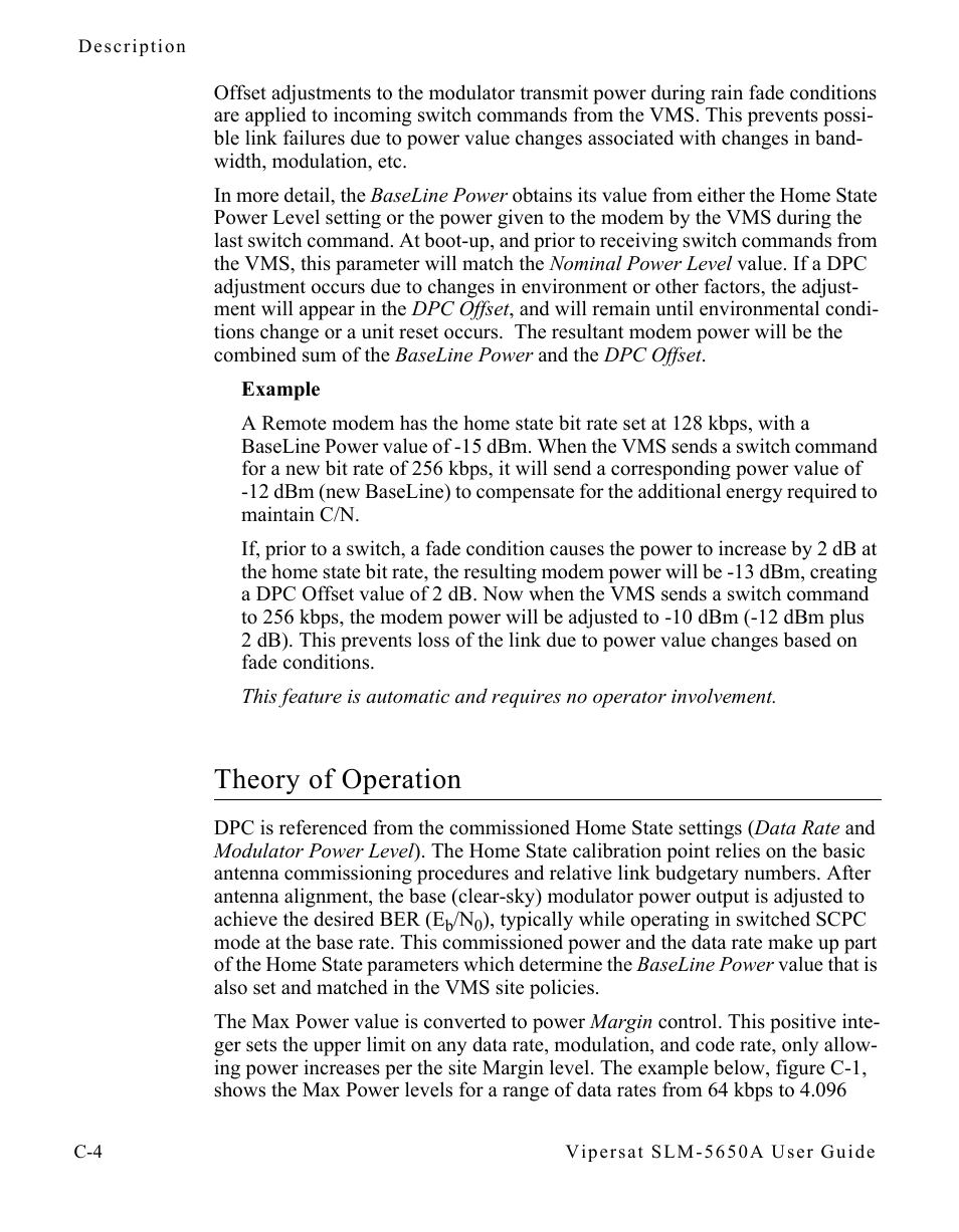 Theory of operation, Theory of operation . . . . . . . . . . . . .c-4 | Comtech EF Data SLM-5650A
 Vipersat User Manual | Page 124 / 154