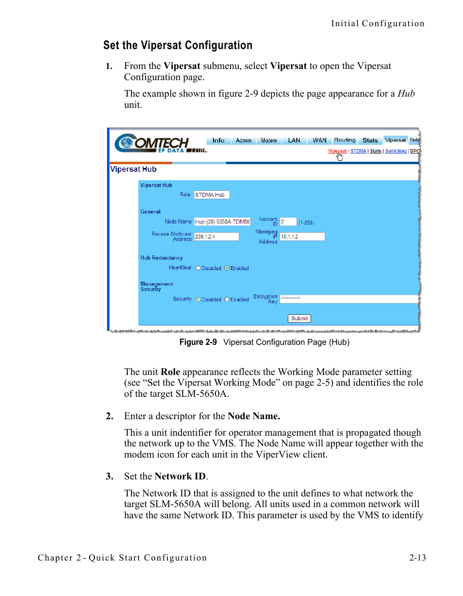 Set the vipersat configuration, Set the vipersat configuration -13 | Comtech EF Data SLM-5650A
 Vipersat User Manual | Page 37 / 154