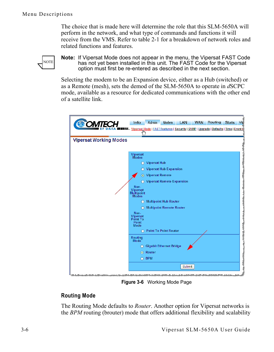 Routing mode, Routing mode -6 | Comtech EF Data SLM-5650A
 Vipersat User Manual | Page 46 / 154