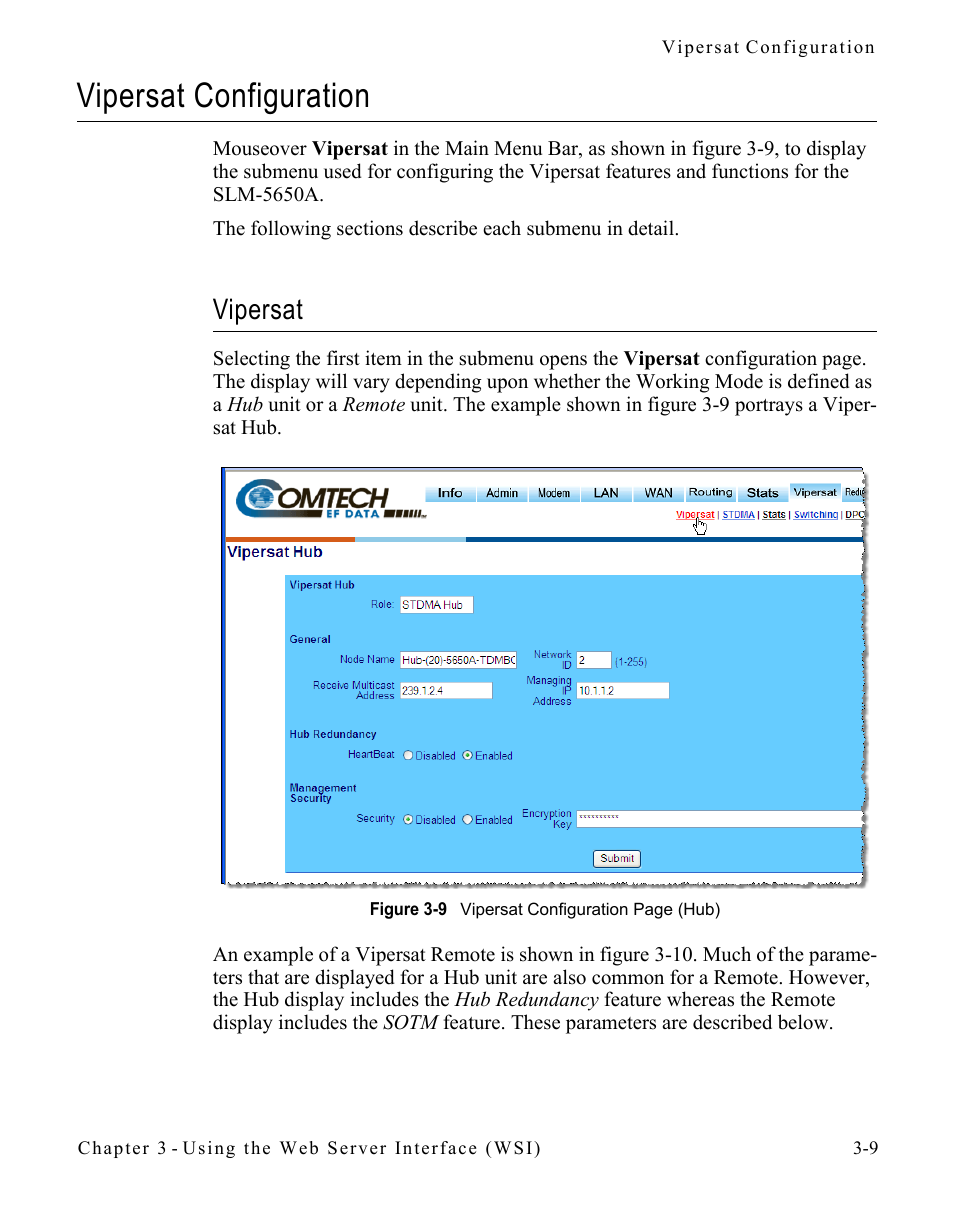 Vipersat configuration, Vipersat, Vipersat configuration -9 | Vipersat -9 | Comtech EF Data SLM-5650A
 Vipersat User Manual | Page 49 / 154