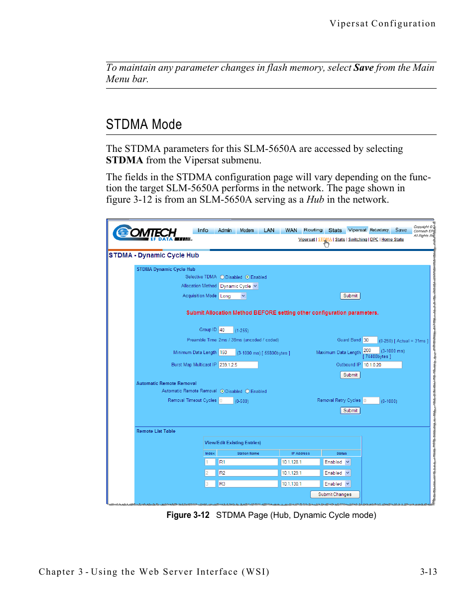 Stdma mode, Stdma mode -13, Mode) | Comtech EF Data SLM-5650A
 Vipersat User Manual | Page 53 / 154