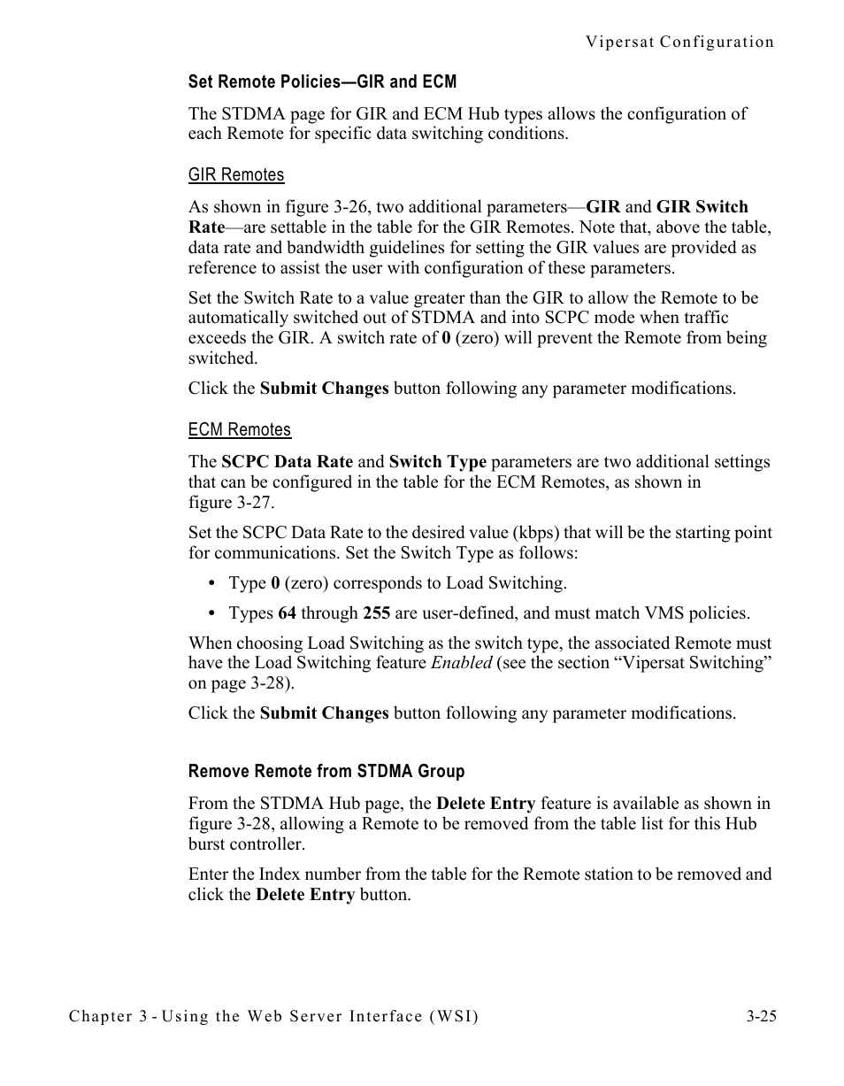 Set remote policies—gir and ecm, Gir remotes, Ecm remotes | Remove remote from stdma group | Comtech EF Data SLM-5650A
 Vipersat User Manual | Page 65 / 154