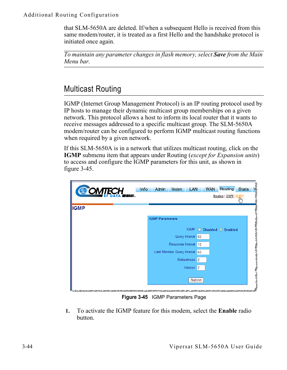 Multicast routing, Multicast routing -44 | Comtech EF Data SLM-5650A
 Vipersat User Manual | Page 84 / 154