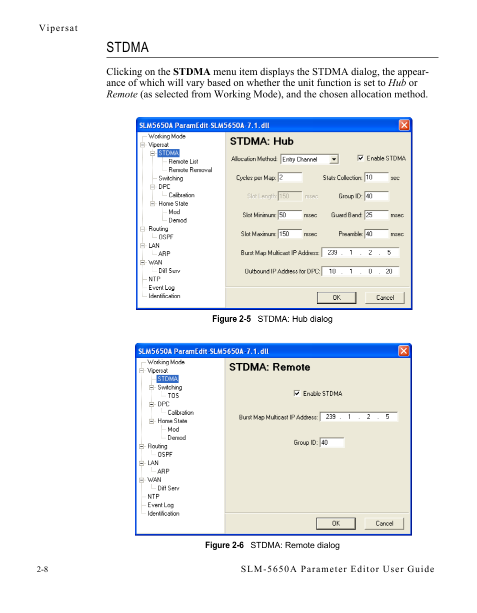 Stdma, Stdma -8 | Comtech EF Data SLM-5650A Vipersat Parameter Editor User Manual | Page 24 / 80