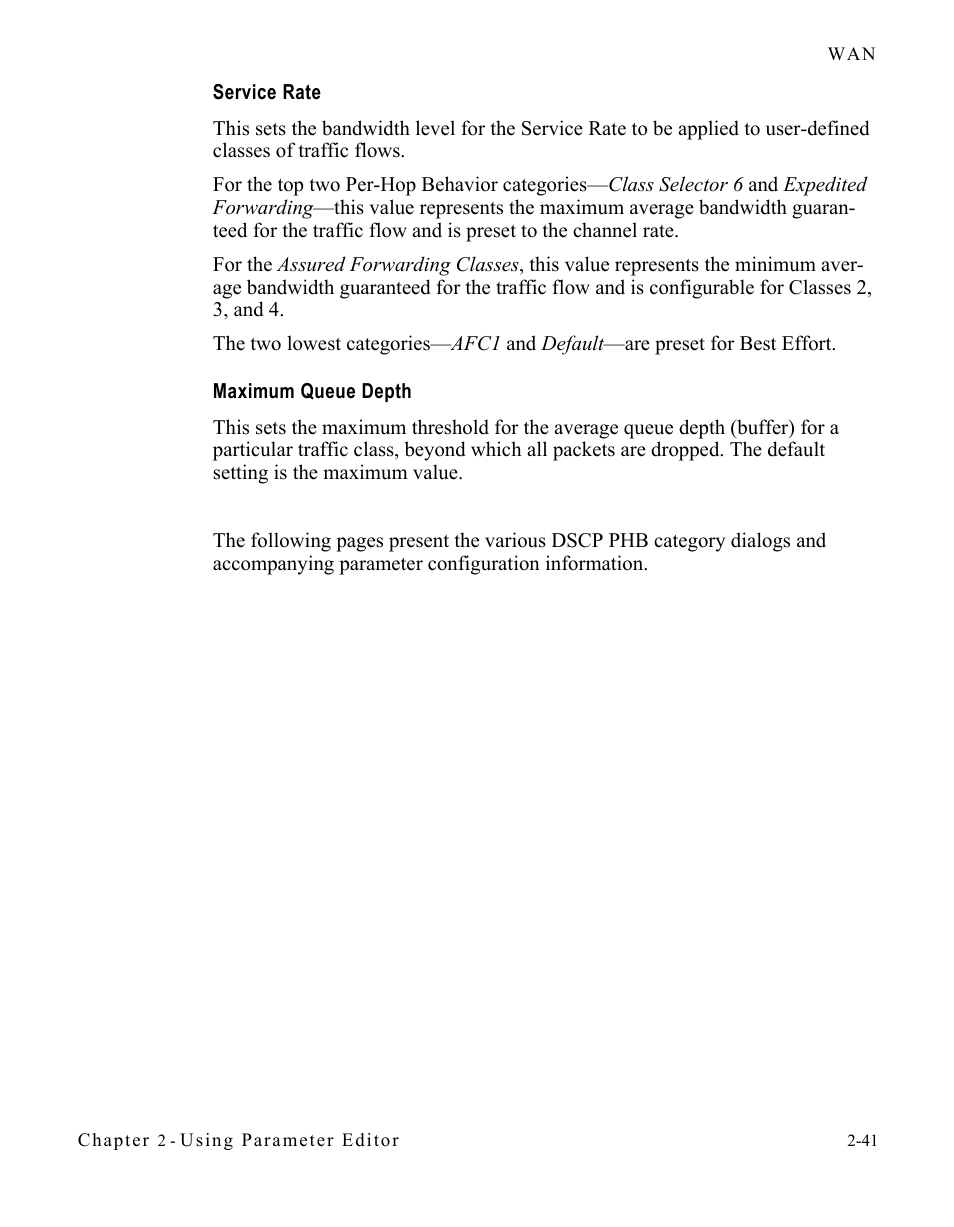 Service rate, Maximum queue depth | Comtech EF Data SLM-5650A Vipersat Parameter Editor User Manual | Page 57 / 80