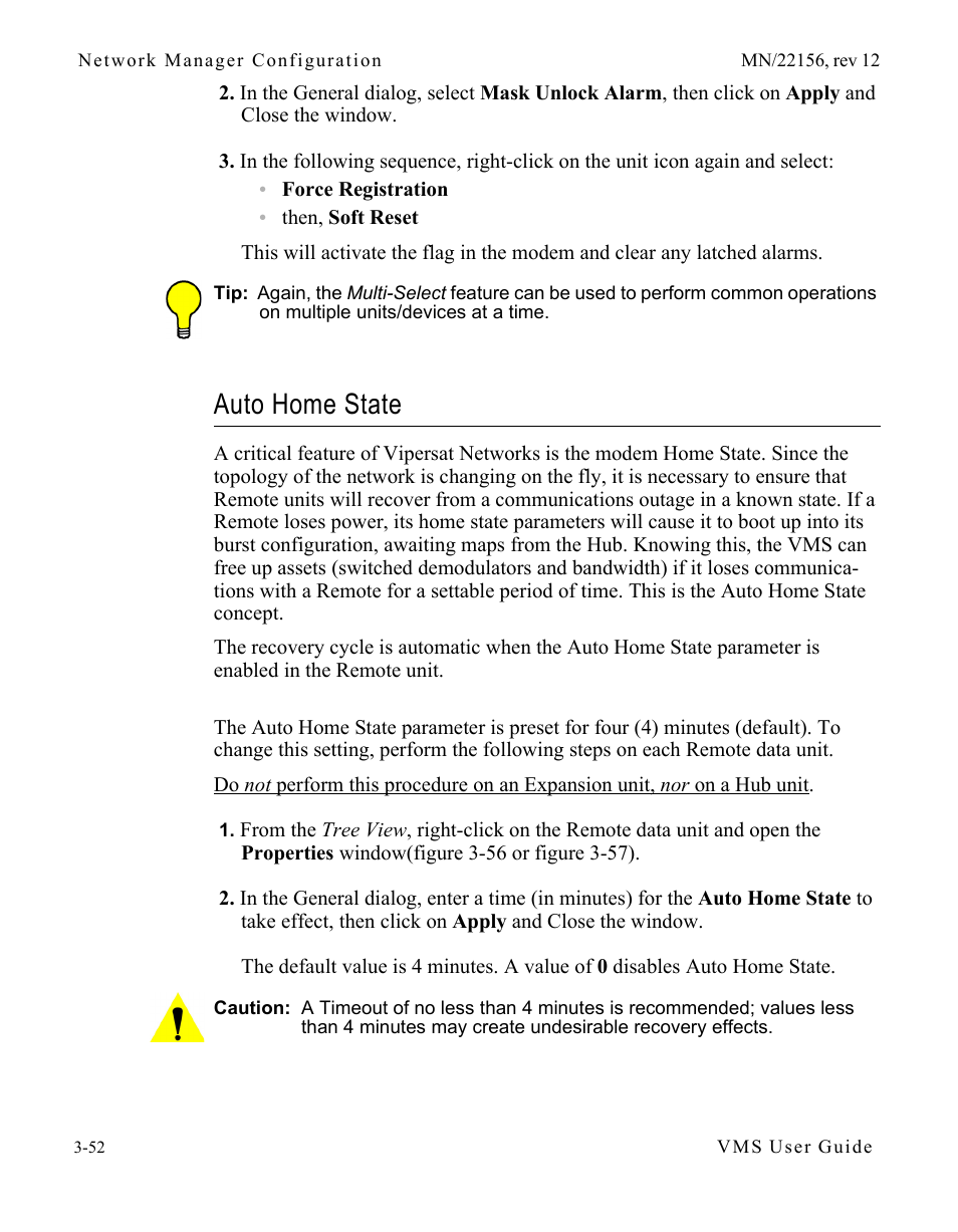 Auto home state, Auto home state -52 | Comtech EF Data VMS v3.12.x Vipersat User Manual | Page 152 / 558