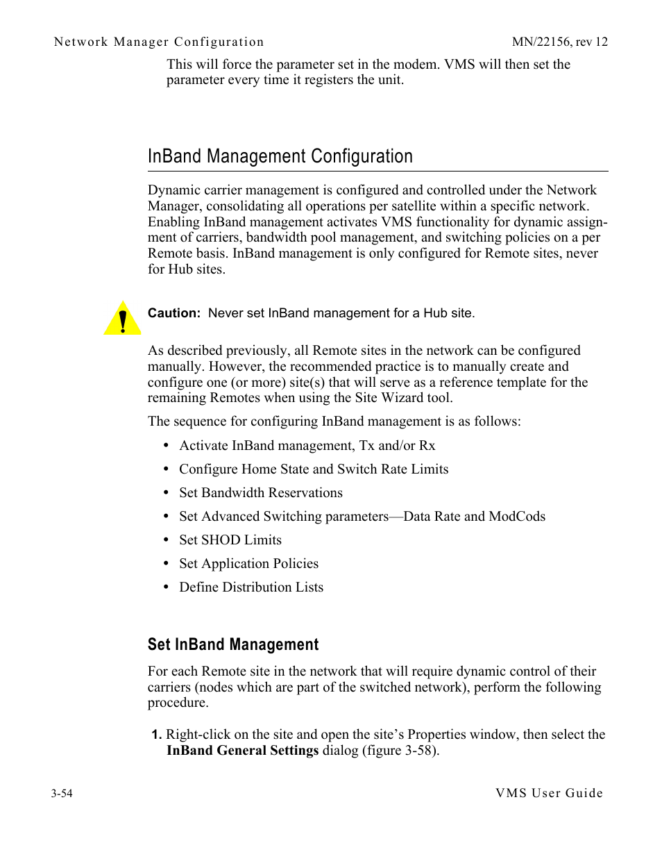 Inband management configuration, Set inband management, Inband management configuration -54 | Set inband management -54 | Comtech EF Data VMS v3.12.x Vipersat User Manual | Page 154 / 558