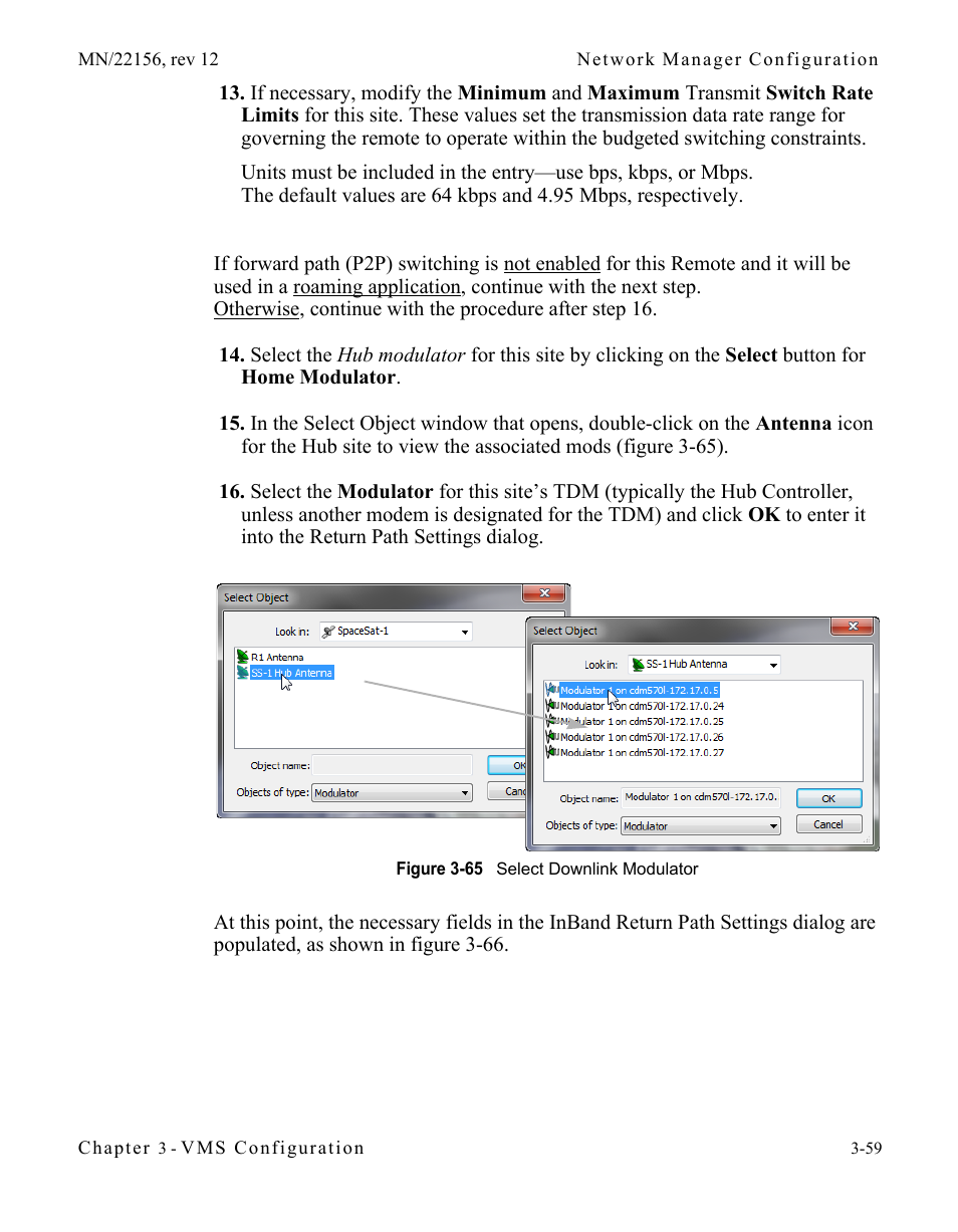 Figure 3-65 select downlink modulator | Comtech EF Data VMS v3.12.x Vipersat User Manual | Page 159 / 558