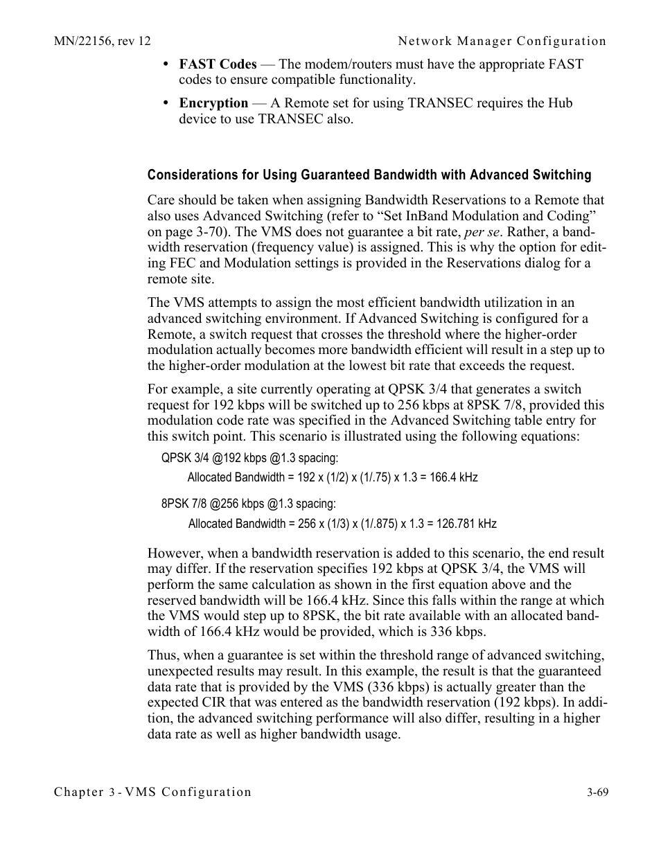 Considerations for using guaranteed, Bandwidth with advanced switching3-69 | Comtech EF Data VMS v3.12.x Vipersat User Manual | Page 169 / 558