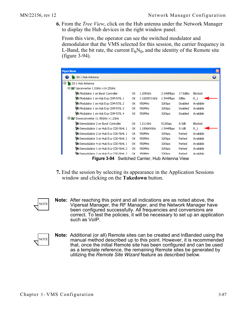 Figure 3-94 switched carrier, hub antenna view | Comtech EF Data VMS v3.12.x Vipersat User Manual | Page 187 / 558