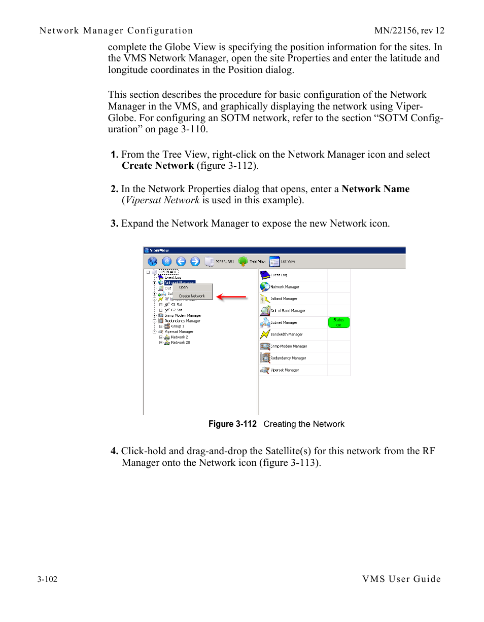 Figure 3-112 creating the network | Comtech EF Data VMS v3.12.x Vipersat User Manual | Page 202 / 558