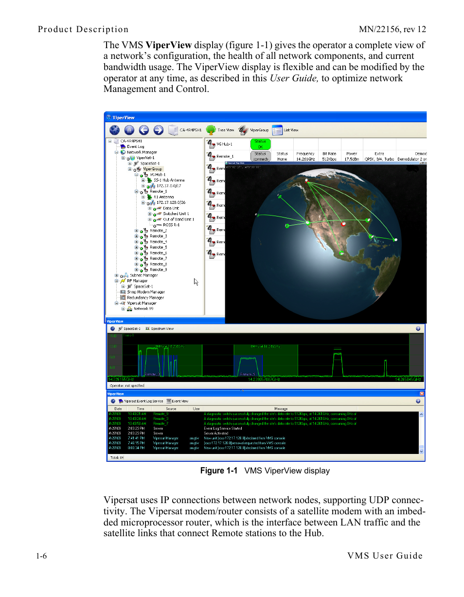Figure 1-1 vms viperview display | Comtech EF Data VMS v3.12.x Vipersat User Manual | Page 30 / 558