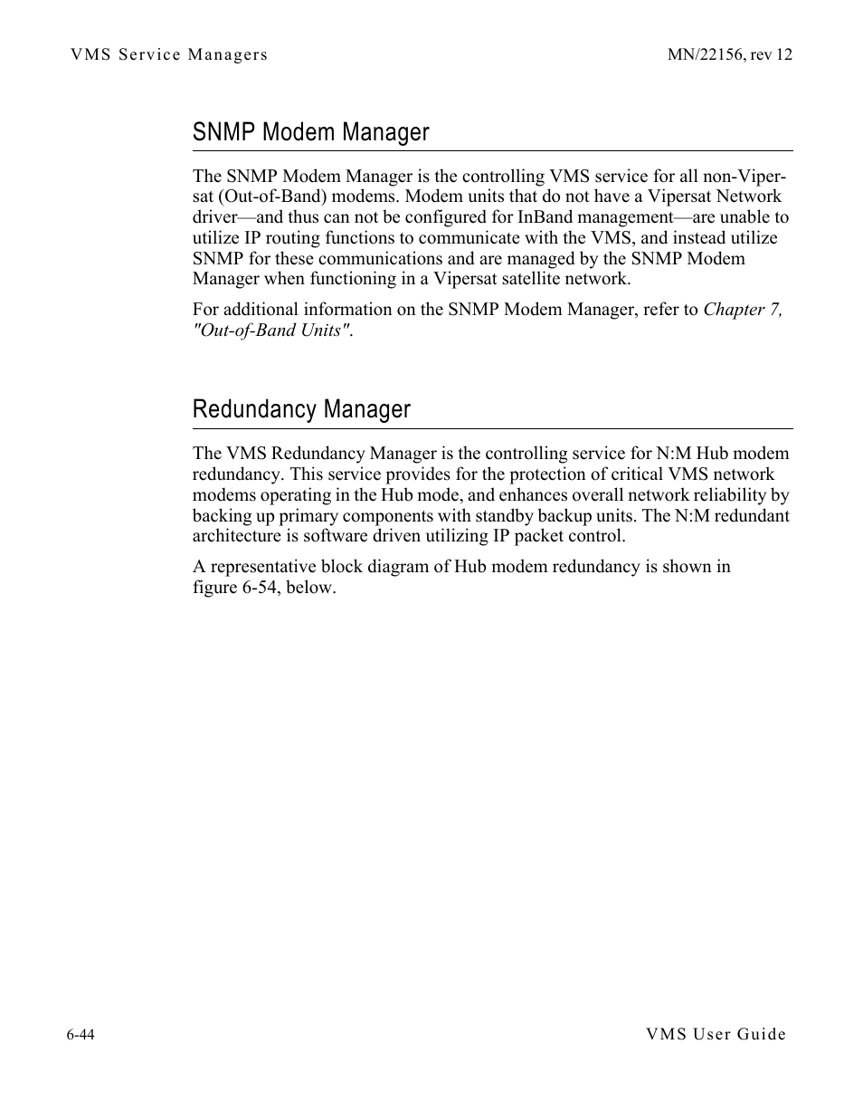 Snmp modem manager, Redundancy manager, Snmp modem manager -44 redundancy manager -44 | Comtech EF Data VMS v3.12.x Vipersat User Manual | Page 350 / 558
