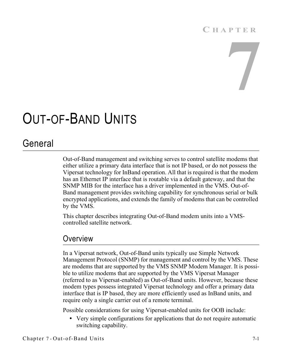 Out-of-band units, General, Overview | General -1, Overview -1, Nits | Comtech EF Data VMS v3.12.x Vipersat User Manual | Page 357 / 558