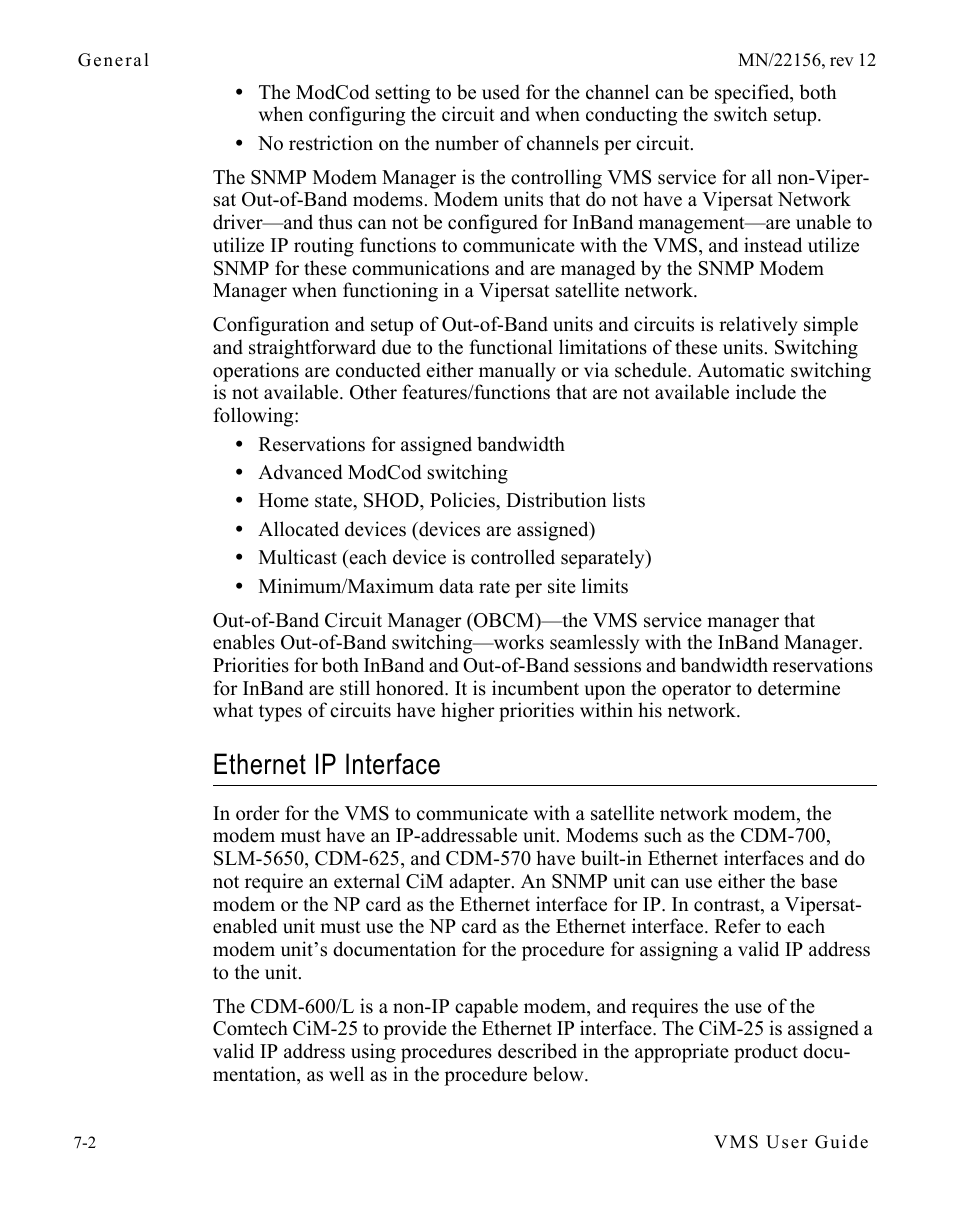 Ethernet ip interface, Ethernet ip interface -2 | Comtech EF Data VMS v3.12.x Vipersat User Manual | Page 358 / 558