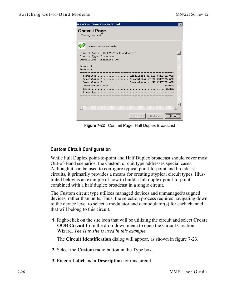 Custom circuit configuration, Custom circuit configuration -26 | Comtech EF Data VMS v3.12.x Vipersat User Manual | Page 382 / 558