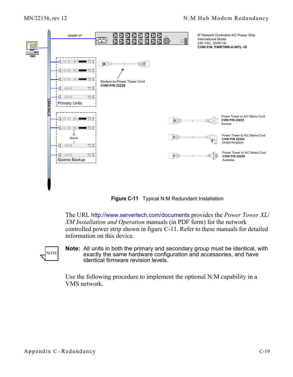 Figure c-11 typical n:m redundant installation, The url, Appendix | Redundancy, C-19 | Comtech EF Data VMS v3.12.x Vipersat User Manual | Page 429 / 558