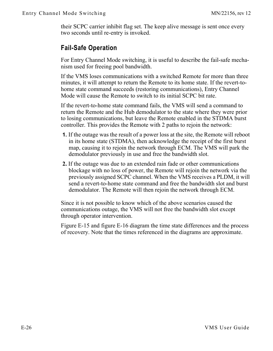 Fail-safe operation, Fail-safe operation . . . . . . . . . . e-26 | Comtech EF Data VMS v3.12.x Vipersat User Manual | Page 482 / 558