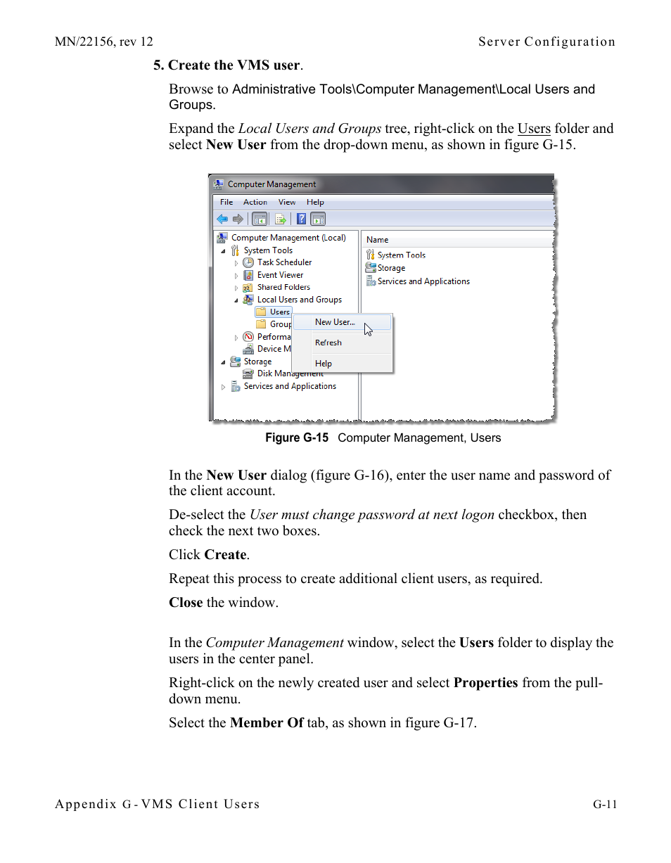 Figure g-15 computer management, users | Comtech EF Data VMS v3.12.x Vipersat User Manual | Page 527 / 558