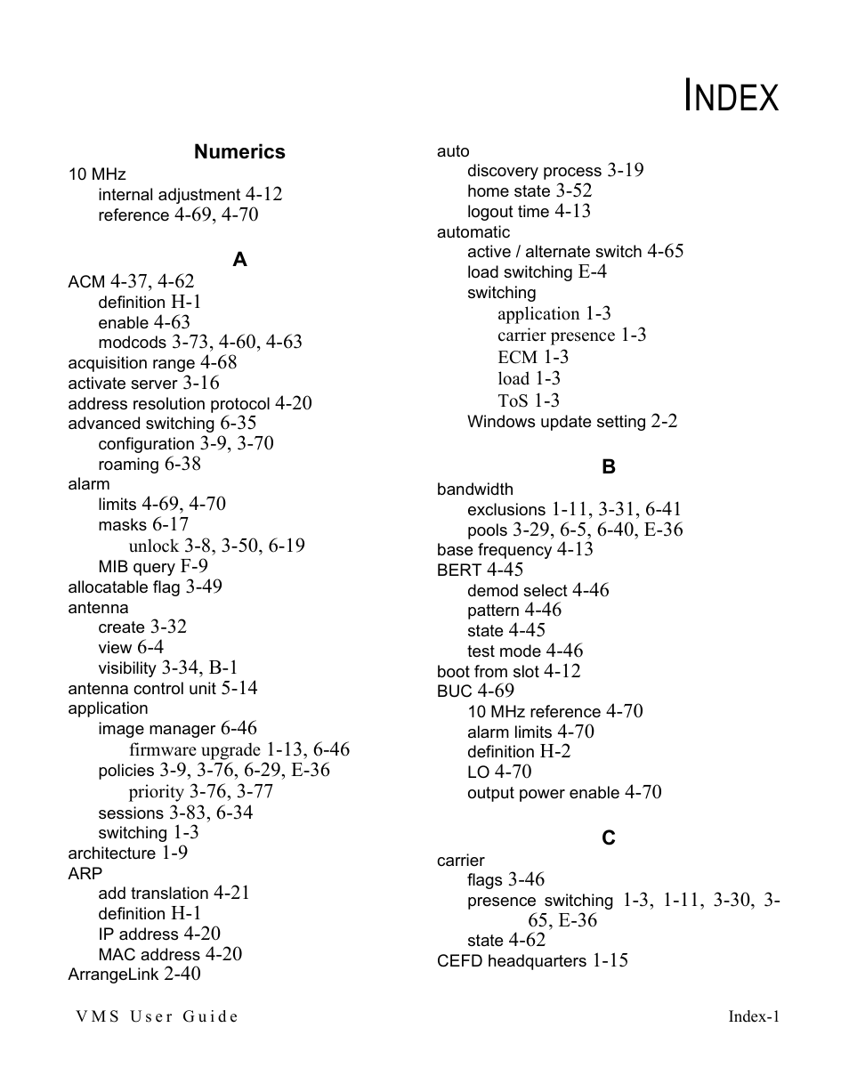 Index, Ndex | Comtech EF Data VMS v3.12.x Vipersat User Manual | Page 547 / 558