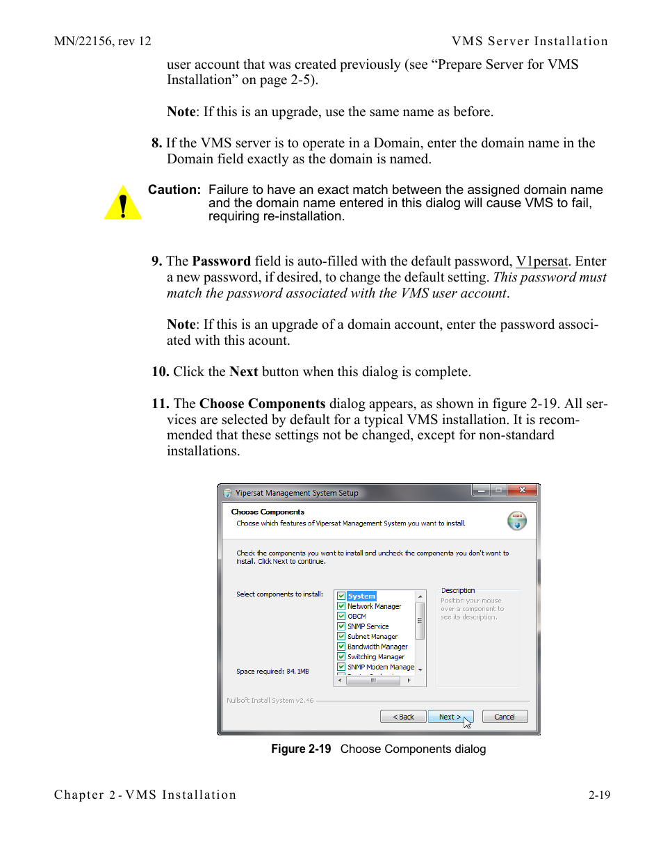 Figure 2-19 choose components dialog | Comtech EF Data VMS v3.12.x Vipersat User Manual | Page 59 / 558