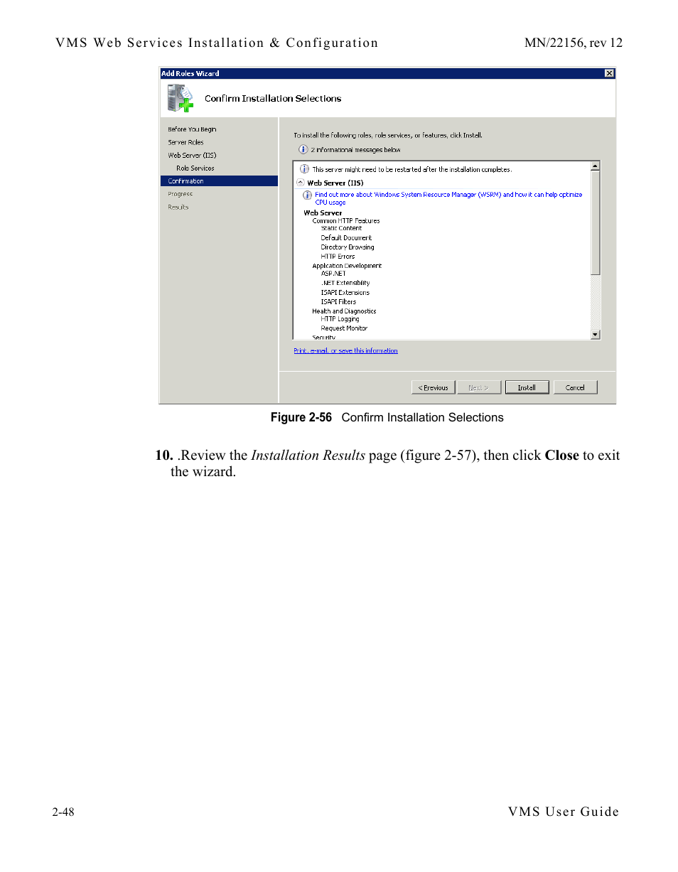 Figure 2-56 confirm installation selections | Comtech EF Data VMS v3.12.x Vipersat User Manual | Page 88 / 558