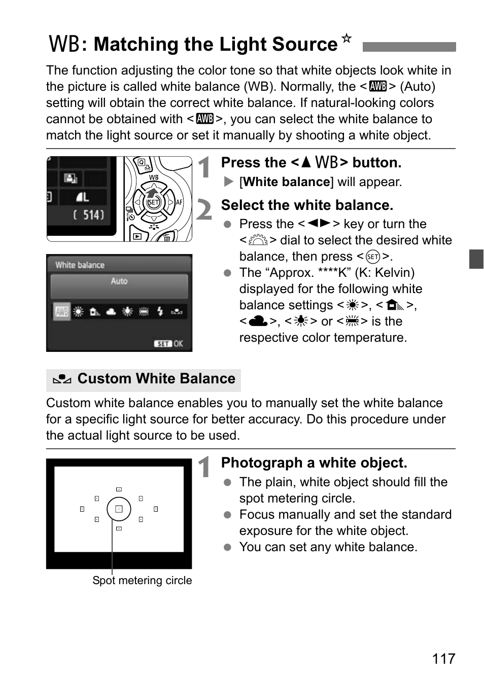 Matching the light source, B: matching the light source n | Canon EOS 600D User Manual | Page 117 / 328