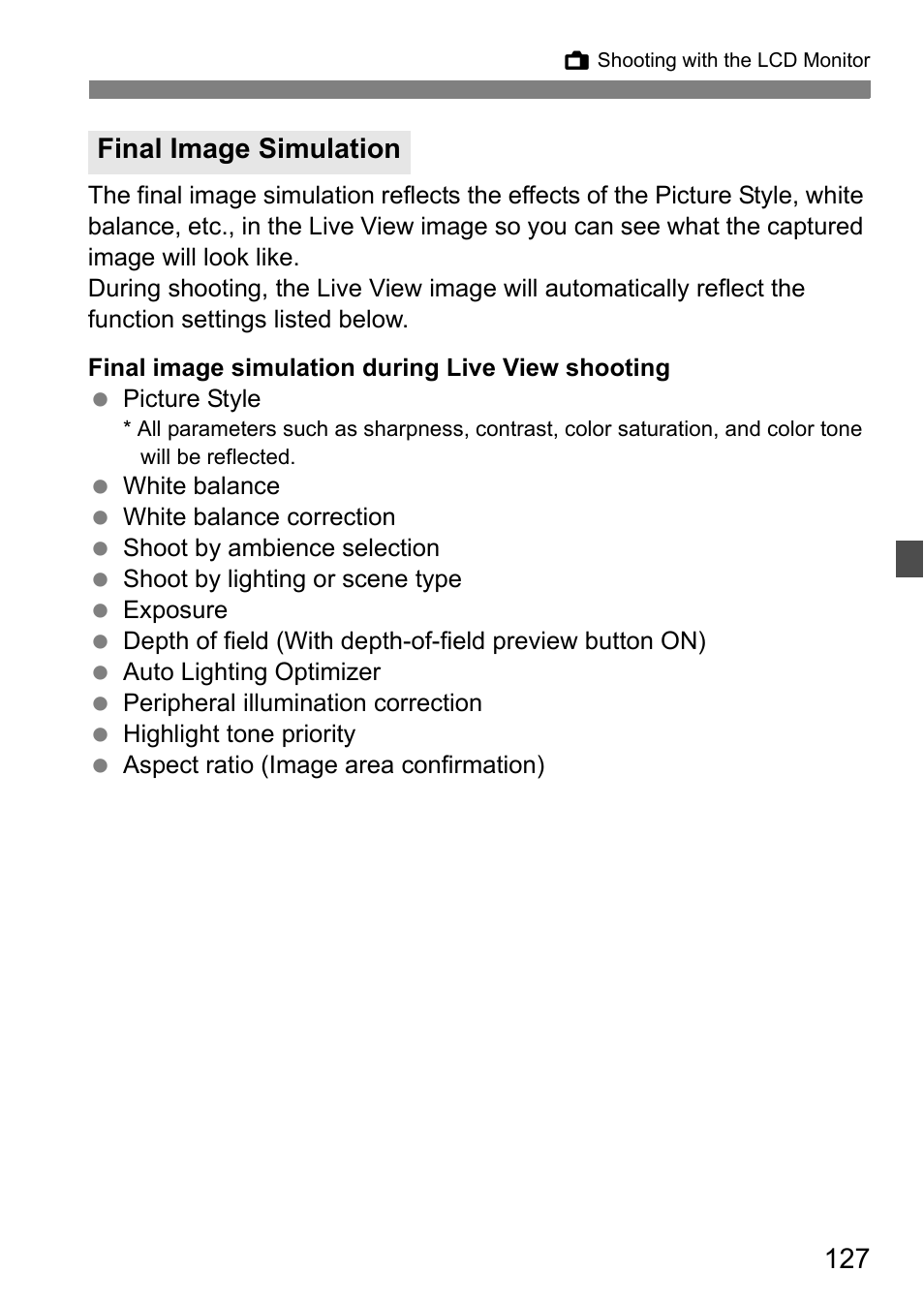 Final image simulation | Canon EOS 600D User Manual | Page 127 / 328