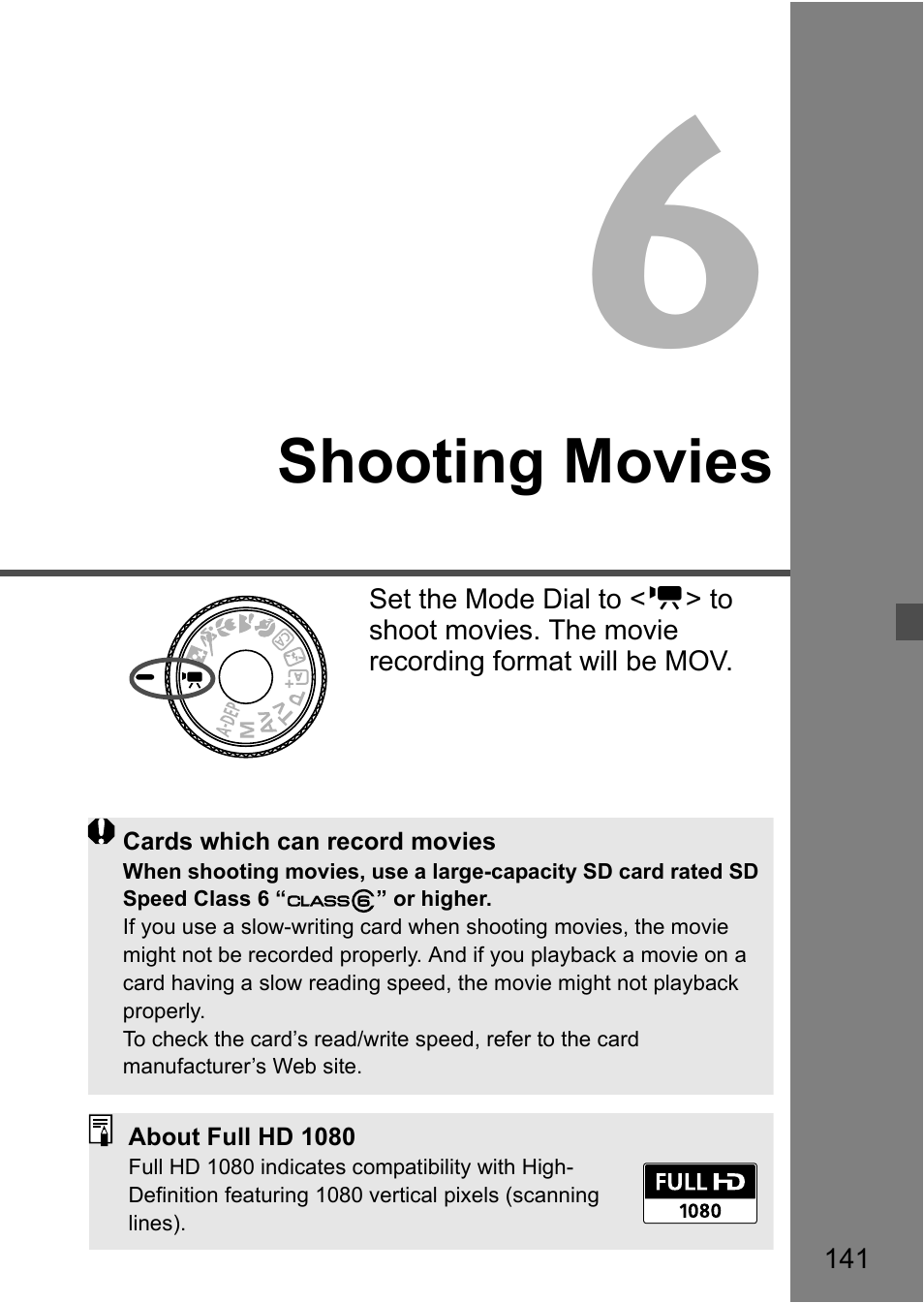 Shooting movies | Canon EOS 600D User Manual | Page 141 / 328