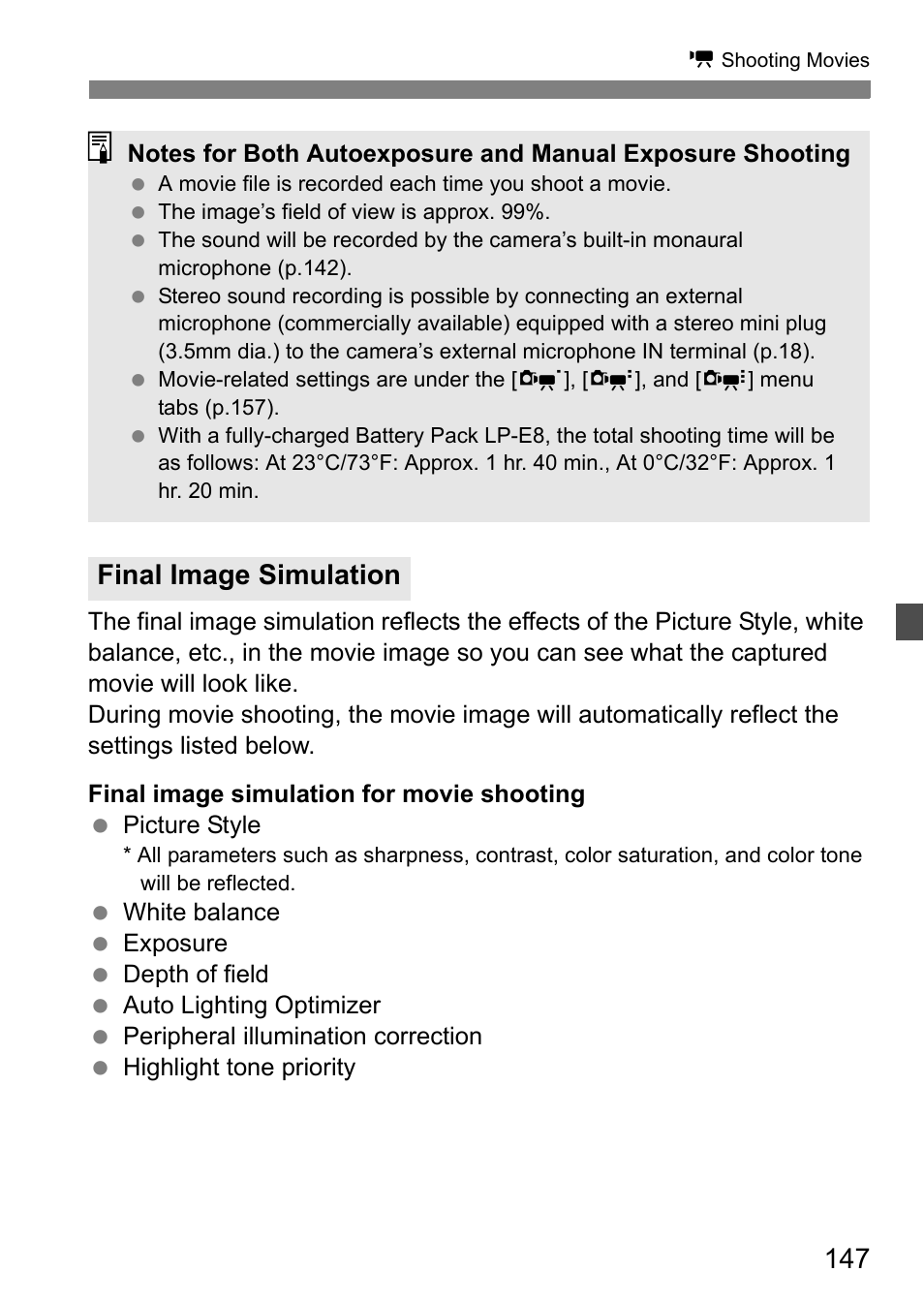 Final image simulation | Canon EOS 600D User Manual | Page 147 / 328