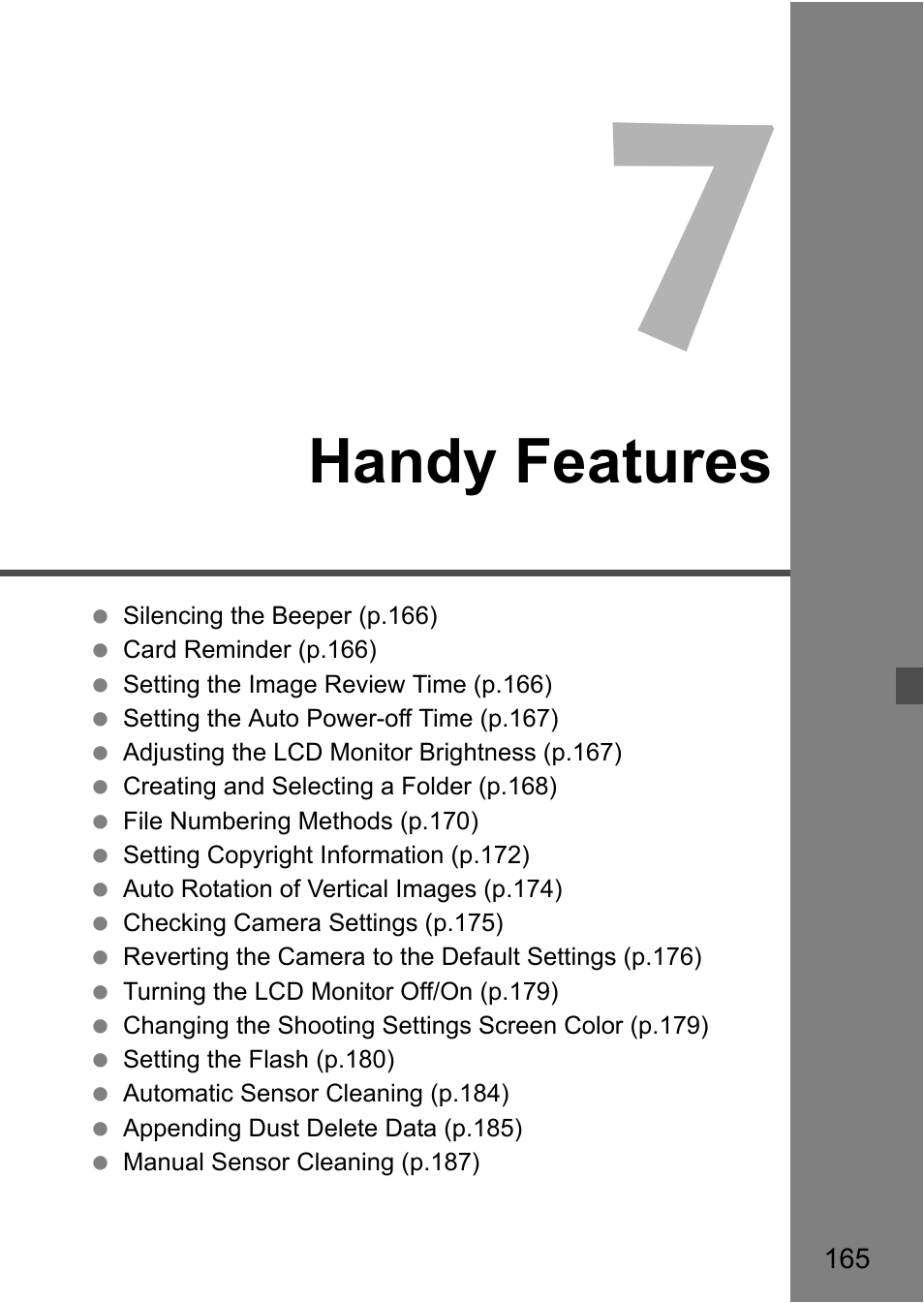 Handy features | Canon EOS 600D User Manual | Page 165 / 328