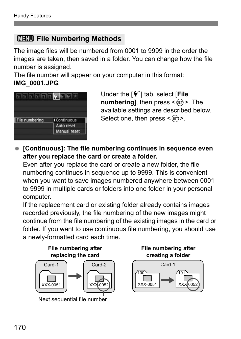 3file numbering methods | Canon EOS 600D User Manual | Page 170 / 328