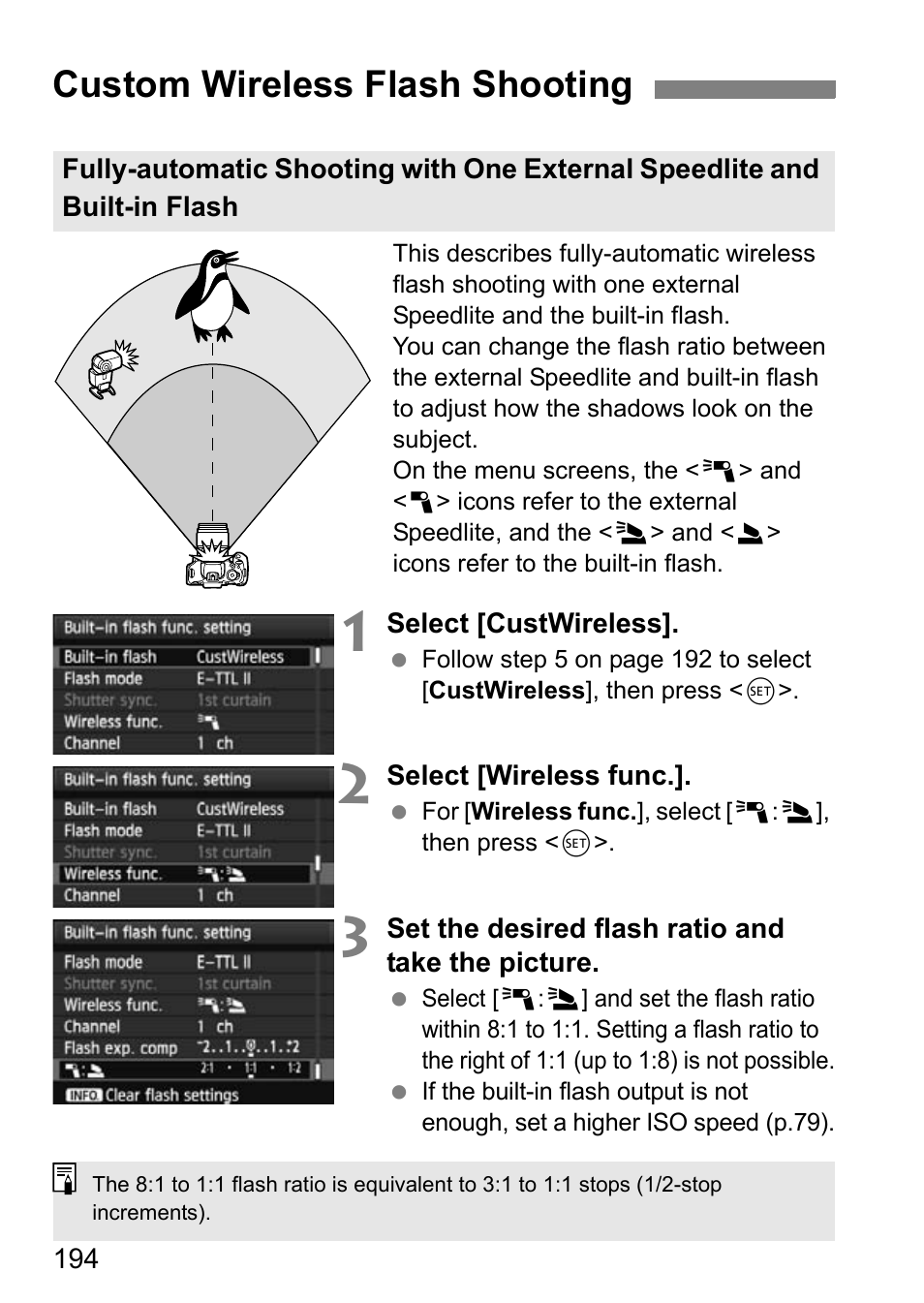 Custom wireless flash shooting | Canon EOS 600D User Manual | Page 194 / 328