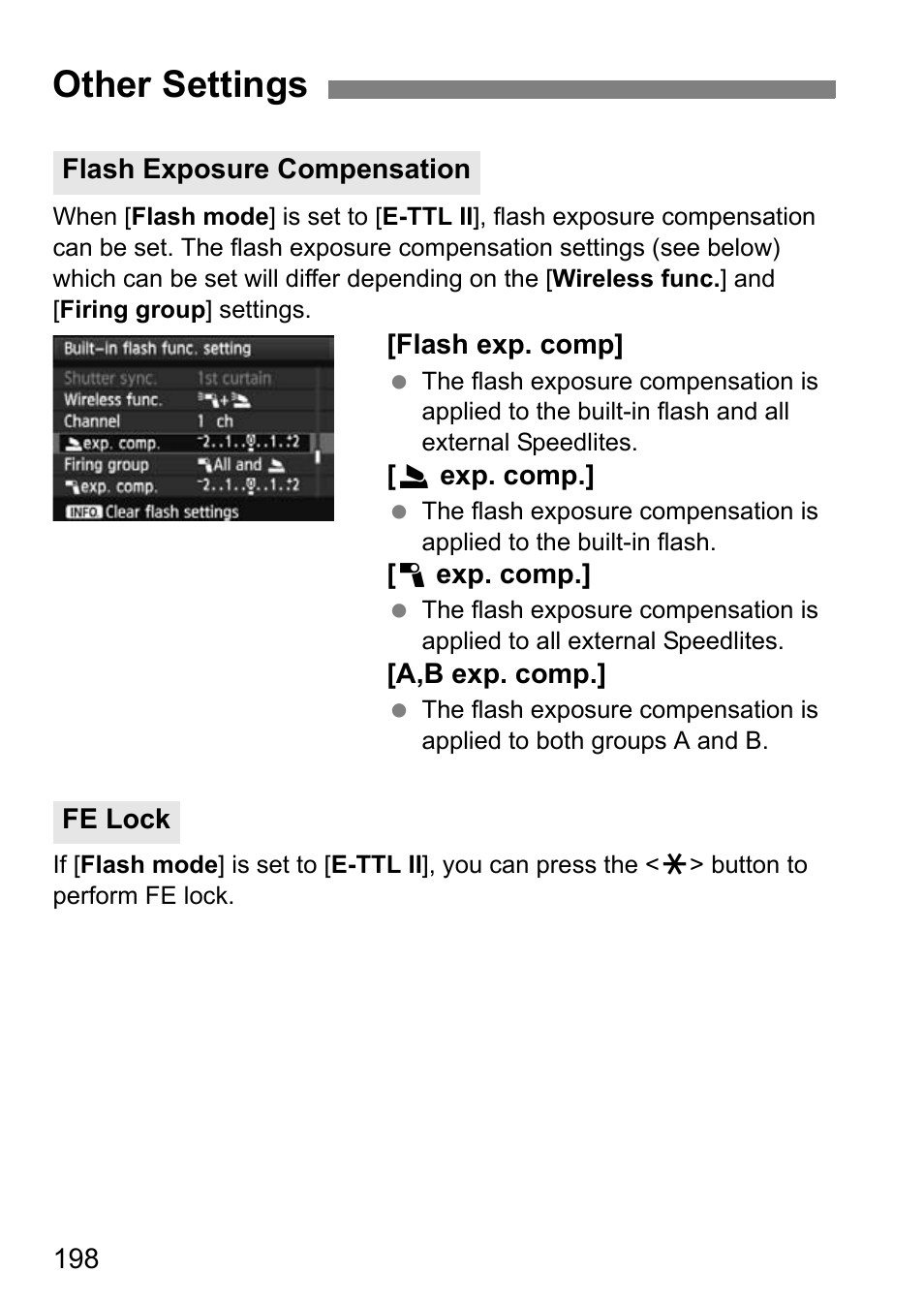 Other settings | Canon EOS 600D User Manual | Page 198 / 328