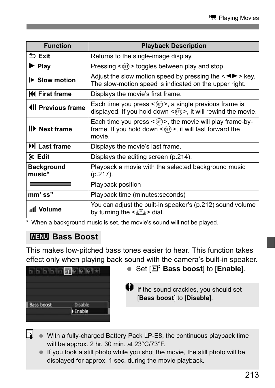 3bass boost | Canon EOS 600D User Manual | Page 213 / 328