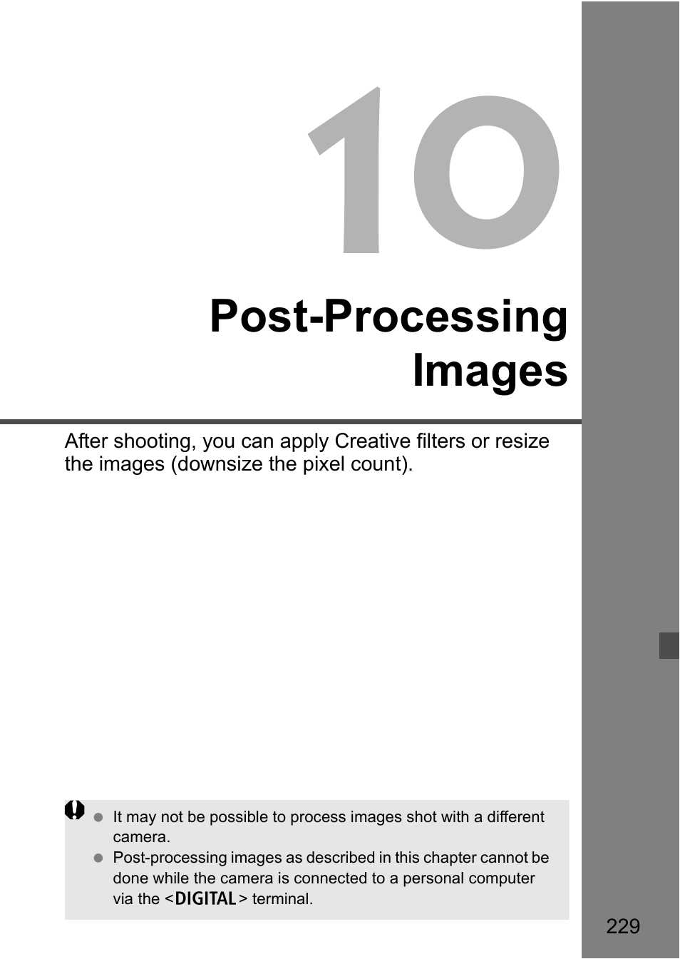 Post-processing images | Canon EOS 600D User Manual | Page 229 / 328
