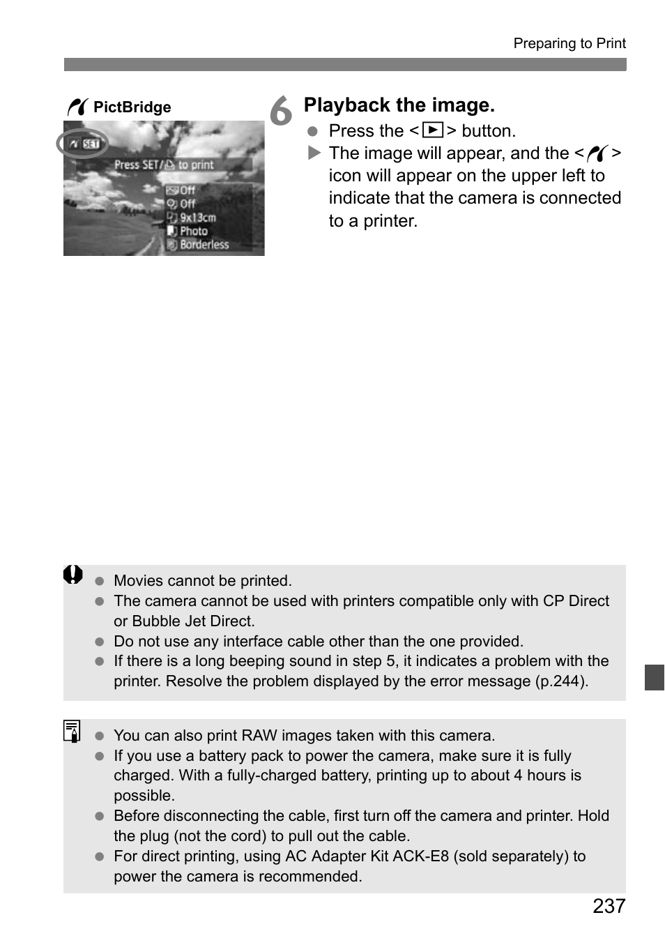 Playback the image | Canon EOS 600D User Manual | Page 237 / 328