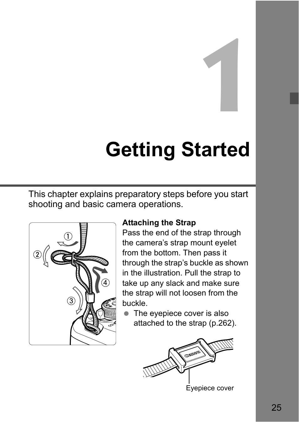 Getting started | Canon EOS 600D User Manual | Page 25 / 328