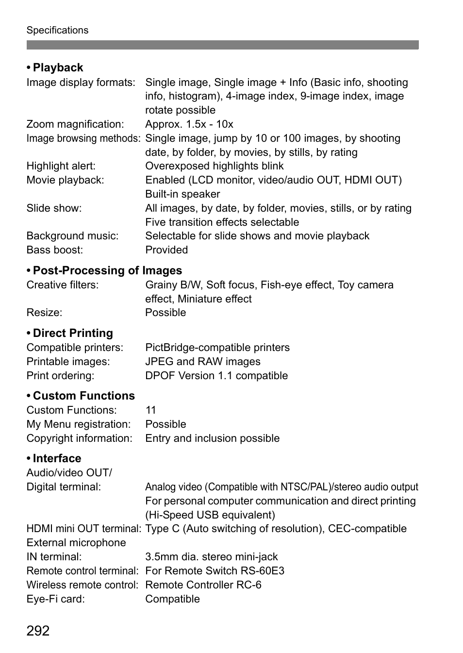 Canon EOS 600D User Manual | Page 292 / 328