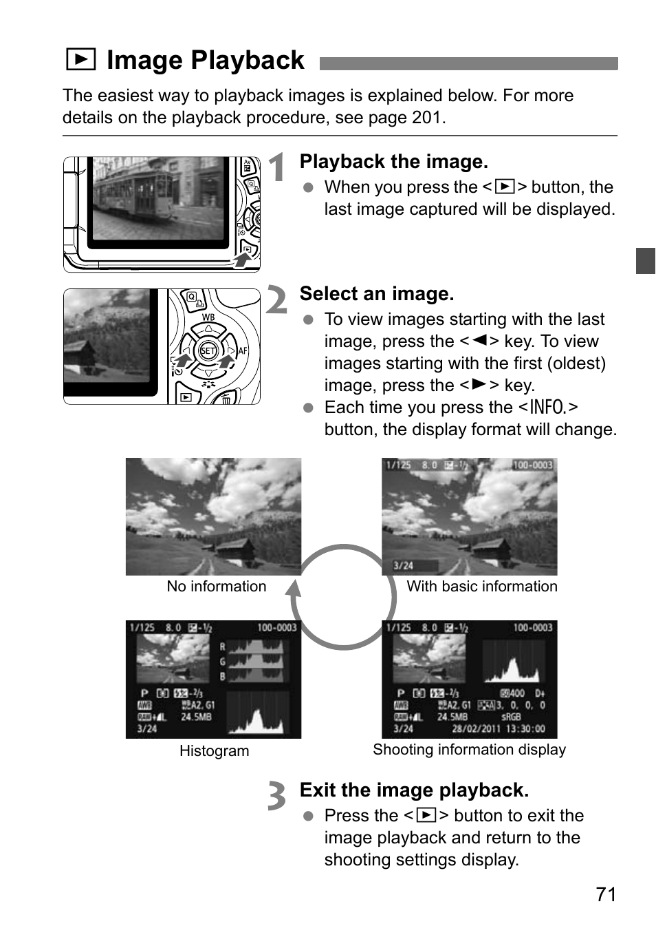 Image playback, Ximage playback | Canon EOS 600D User Manual | Page 71 / 328