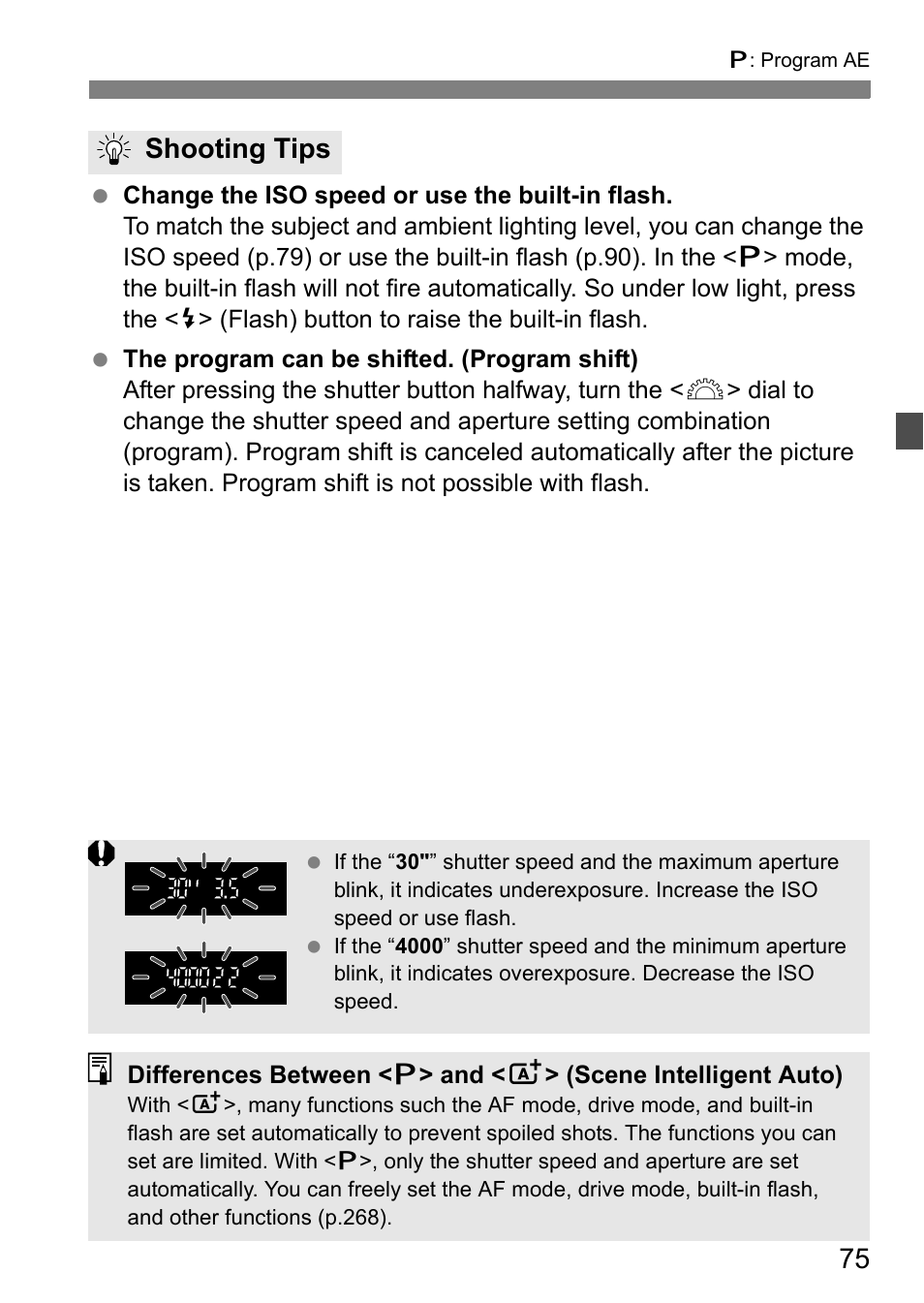 Shooting tips | Canon EOS 600D User Manual | Page 75 / 328